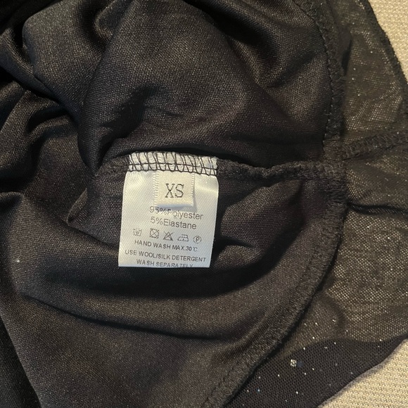 Black Sheer Long Sleeve Sequin Bodycon Mini Dress - Picture 7 of 8